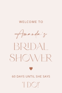 Minimal Boho Welcome Sign, Bridal Shower Sign, Printable File, SH21, 24x36: Minimal Boho Custom Sign - Bridal Shower Sign - Party Sign