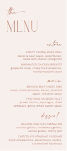 Minimal Boho Bridal Shower Menu design preview