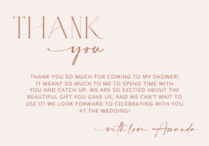 Minimal Boho Bridal Shower Thank You Card design preview