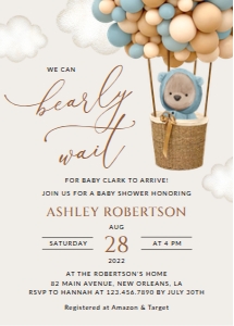 Bear and Blue Balloons Baby Shower Mini Bundle - Party Items design preview