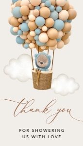 Bear and Blue Balloons Baby Shower Rectangle Favor Tags, Gift Tags, Printable File, SH17: Bear and Blue Balloons Baby Shower Mini Bundle - Party Items