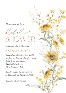 Sunflowers Bridal Shower Invitation, Bridal Shower Stationery, Printable File, SH44: Sunflowers Bridal Shower Mini Bundle - Party Items