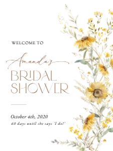 Sunflowers Welcome Sign, Bridal Shower Sign, Printable File, SH44, 18x24: Sunflowers Bridal Shower Mini Bundle - Party Items