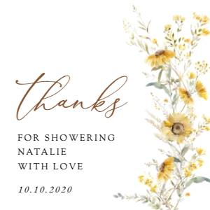 Sunflowers Bridal Shower Square Favor Tags, Gift Tags, Printable File, SH44: Sunflowers Bridal Shower Mini Bundle - Party Items