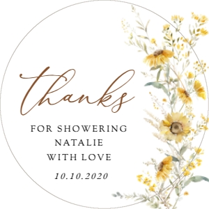 Sunflowers Bridal Shower Circle Favor Tags, Gift Tags, Printable File, SH44: Sunflowers Bridal Shower Mini Bundle - Party Items
