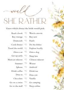 Sunflowers Bridal Shower Games, Bridal Shower Stationery, Printable File, SH44: Sunflowers Bridal Shower Mini Bundle - Party Items
