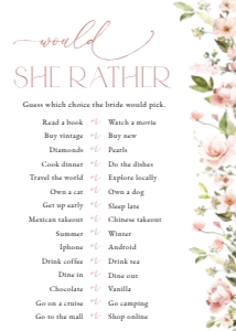 Pale Pink Flowers Bridal Shower Games, Bridal Shower Stationery, Printable File, SH43: Pale Pink Flowers Bridal Shower Games Bundle - Set of 3 Games