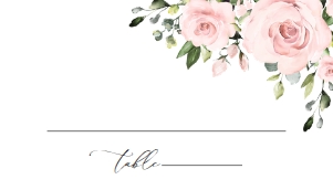 Blush Pink Flowers Wedding Place Card - Escort Card design preview