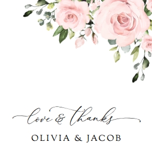 Blush Pink Flowers Wedding Favor Tags design preview