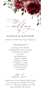 Burgundy Red Flowers Wedding Program - Wedding Itinerary design preview