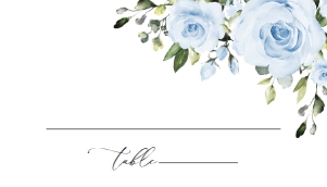 Dusty Blue Flowers Wedding Place Card - Escort Card design preview