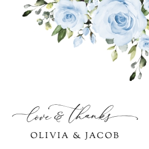Dusty Blue Flowers Wedding Square Favor Tags, Gift Tags, Printable File, SH24: Dusty Blue Flowers Wedding Favor Tags