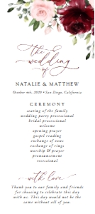 Burgundy and Blush Pink Flowers Wedding Program - Itinerary design preview