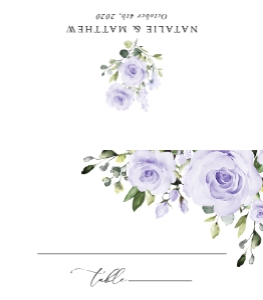 Purple Flowers Place Card, Tent Card, Wedding Stationery, Printable File, SH29: Purple Flowers Wedding Bundle - Party Items