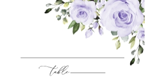 Purple Flowers Place Card, Flat Card, Wedding Stationery, Printable File, SH29: Purple Flowers Wedding Bundle - Party Items