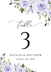 Purple Flowers Table Numbers, Wedding Stationery, Printable File, SH29: Purple Flowers Wedding Bundle - Party Items