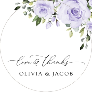 Purple Flowers Wedding Circle Favor Tags, Gift Tags, Printable File, SH29: Purple Flowers Wedding Bundle - Party Items