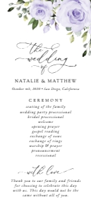 Purple Flowers Wedding Program, Wedding Stationery, Printable File, SH29: Purple Flowers Wedding Program - Wedding Itinerary