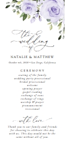 Purple Flowers Wedding Program - Wedding Itinerary design preview
