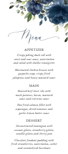 Navy Blue Flowers Bridal Shower Menu design preview