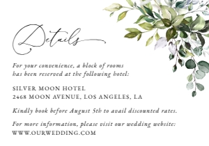 Eucalyptus Wedding Details Card, Wedding Stationery, Printable File, SH45: Eucalyptus Leaves and Greenery Wedding Invitation Suite