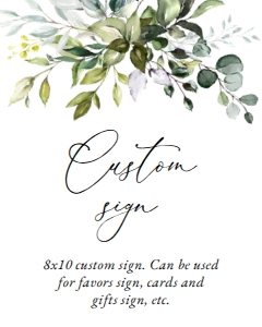 Eucalyptus Leaves and Greenery Custom Sign - Birthday Sign design preview