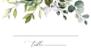 Eucalyptus Leaves and Greenery Wedding Place Card design preview
