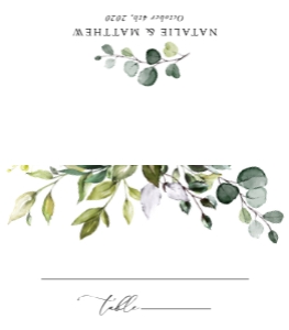 Eucalyptus Place Card, Tent Card, Wedding Stationery, Printable File, SH45: Eucalyptus Leaves and Greenery Wedding Bundle - Party Items