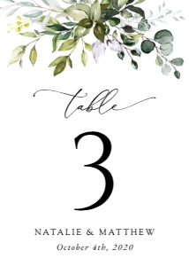 Eucalyptus Table Numbers, Wedding Stationery, Printable File, SH45: Eucalyptus Leaves and Greenery Wedding Bundle - Party Items