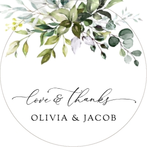 Eucalyptus Wedding Circle Favor Tags, Gift Tags, Printable File, SH45: Eucalyptus Leaves and Greenery Wedding Favor Tags