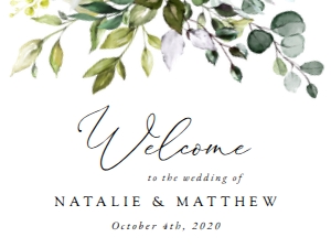 Eucalyptus Leaves and Greenery Welcome Sign - Wedding Sign design preview