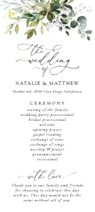 Eucalyptus Leaves and Greenery Wedding Program - Itinerary design preview