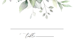 Greenery and Gold Wedding Place Card - Escort Card design preview