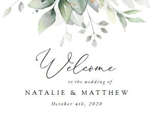 Greenery and Gold Welcome Sign - Wedding Sign - Party Sign design preview
