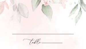 Blush Pink Flowers Place Card, Flat Card, Wedding Stationery, Printable File, SH47: Blush Pink Flowers Wedding Place Card - Escort Card