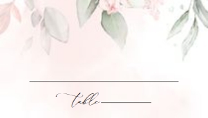 Blush Pink Flowers Wedding Place Card - Escort Card design preview