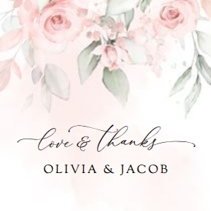 Blush Pink Flowers Wedding Favor Tags design preview