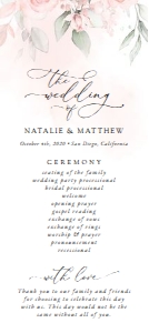 Blush Pink Flowers Wedding Program - Wedding Itinerary design preview
