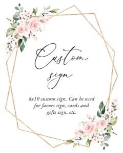 Blush Pink Flowers Custom Sign - Bridal Shower Sign - Party Sign design preview