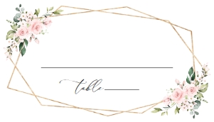 Blush Pink Flowers Wedding Place Card - Escort Card design preview