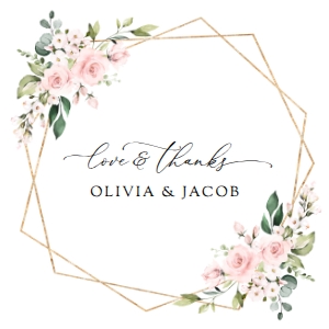 Blush Pink Flowers Wedding Favor Tags design preview