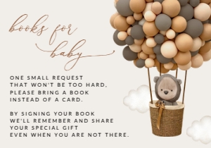 Bear and Brown Balloons Books for Baby, Gender Neutral Baby Shower, Printable File, SH53: Bear and Brown Balloons Baby Shower Mini Bundle - Party Items