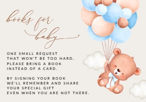 Baby Bear with Blue Balloons Books for Baby, Boy Baby Shower, Printable File, SH59: Baby Bear with Blue Balloons Baby Shower Mini Bundle