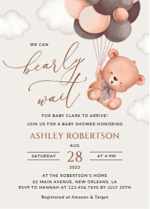 Baby Bear with Brown Balloons Baby Shower Mini Bundle design preview