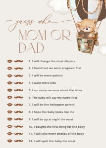Bear in Brown Balloon Baby Shower Games, Gender Neutral Baby Shower, Printable File, SH19: Teddy Bear in Brown Balloon Baby Shower Mini Bundle - Party Items