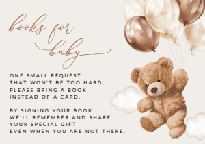 Teddy Bear with Brown Balloons Books for Baby, Gender Neutral Baby Shower, Printable File, SH64: Teddy Bear and Brown Balloons Baby Shower Mini Bundle