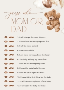 Teddy Bear with Brown Balloons Baby Shower Games, Gender Neutral Baby Shower, Printable File, SH64: Teddy Bear and Brown Balloons Baby Shower Mini Bundle