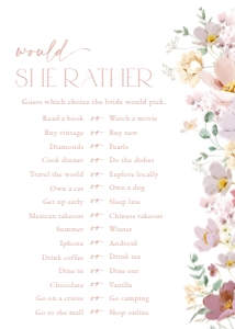 Colorful Flowers Bridal Shower Games, Set Of 3 Games, Printable File, SH40: Colorful Flowers Bridal Shower Games Bundle - Set of 3 Games