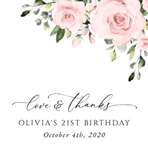 Blush Pink Flowers Birthday Favor Tags design preview