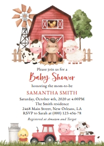 Farm Animals and Red Barn Baby Shower Mini Bundle - Party Items design preview